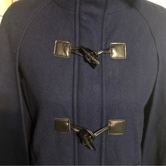 BCBGeneration women’s navy hoodie cape wool blend peacoat small - Picture 4 of 16